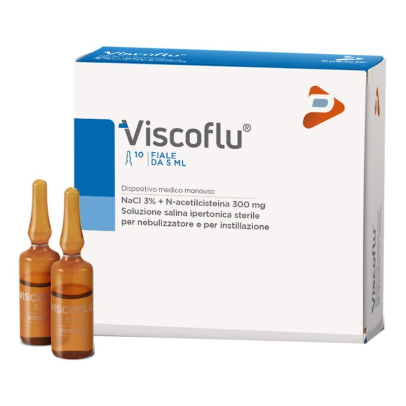 PharmaLine Dispositivi Medici Viscoflu Soluzione per Aerosol 10 Fiale 5 ml PharmaLine Dispositivi Medici Viscoflu Soluzione per Aerosol 10 Fiale 5 ml