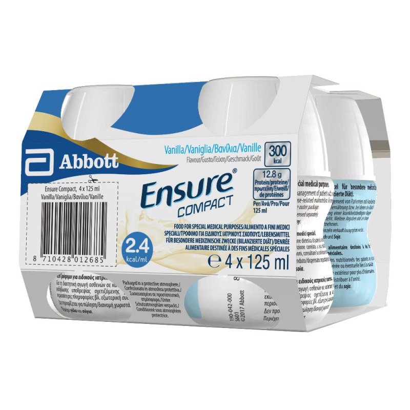 Abbott Ensure - Compact Vaniglia Integratore Alimentare 4 x 125ml Abbott Ensure - Compact Vaniglia Integratore Alimentare 4 x 125ml