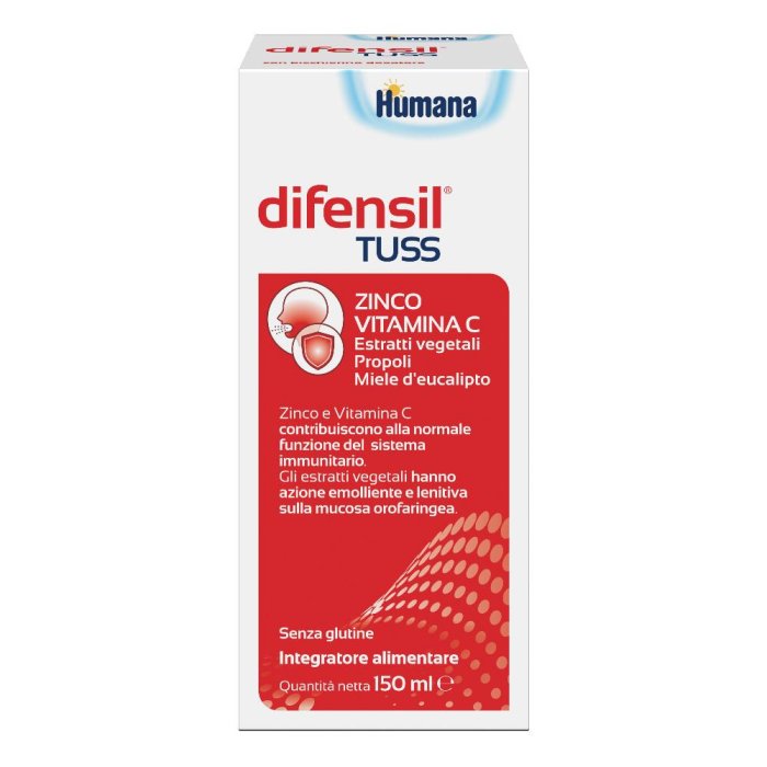 Difensil Tuss sciroppo Integratore alimentare a base di zinco e vitamina C 150 Ml