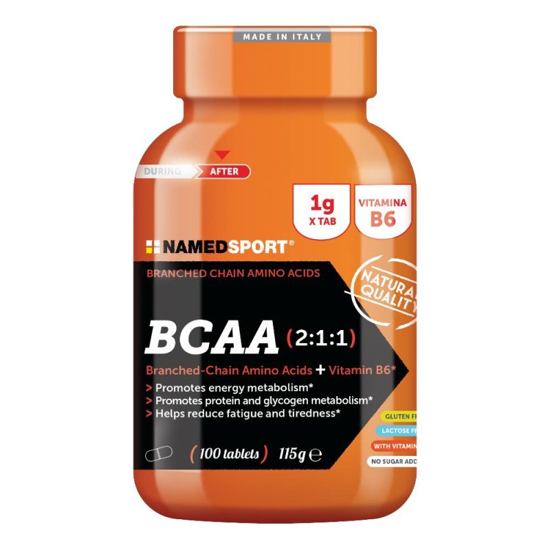 Named sport BCAA 100 compresse integratore alimentare a base di aminoacidi ramificati e Vitamina B6