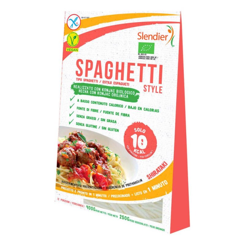 Slendier Alimenti Dietetici e senza Glutine Shirataki Spaghetti BIO 250 g Slendier Alimenti Dietetici e senza Glutine Shirataki Spaghetti BIO 250 g