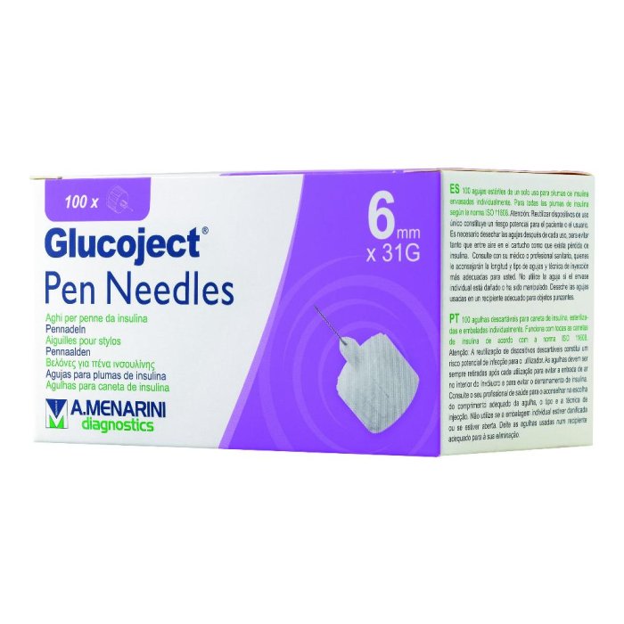 Ago Per Penna Da Insulina Glucoject Lunghezza 6 Mm Gauge 31 100 Pezzi