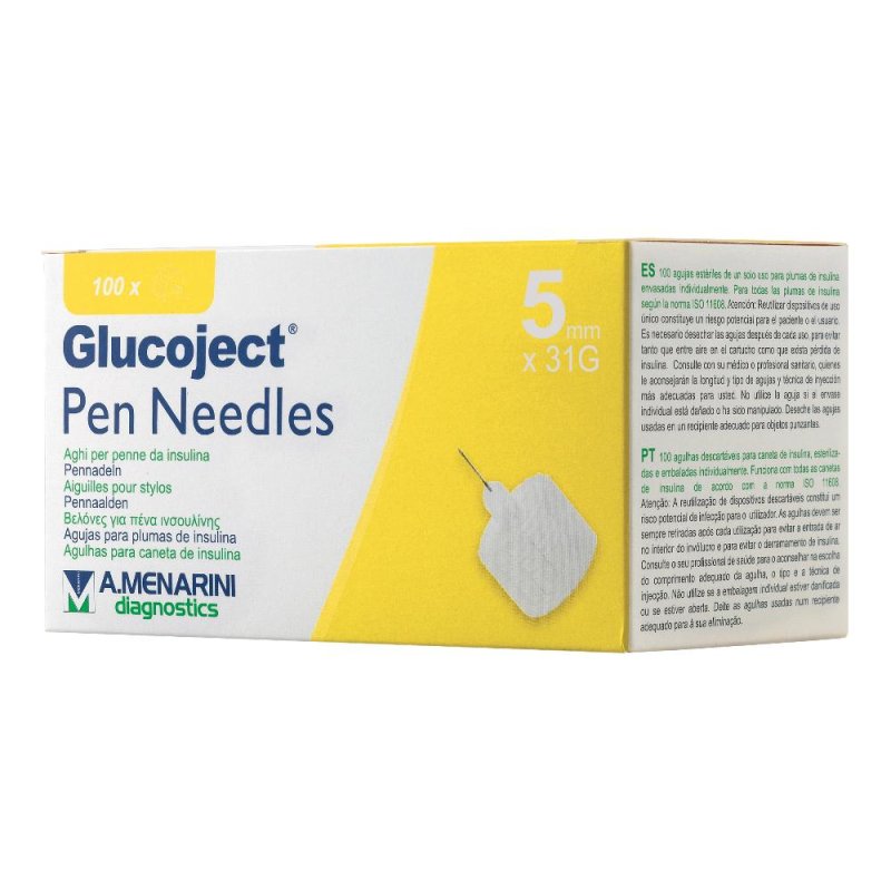 Ago Per Penna Da Insulina Glucoject Lunghezza 5 Mm Gauge 31 100 Pezzi Ago Per Penna Da Insulina Glucoject Lunghezza 5 Mm Gauge 31 100 Pezzi