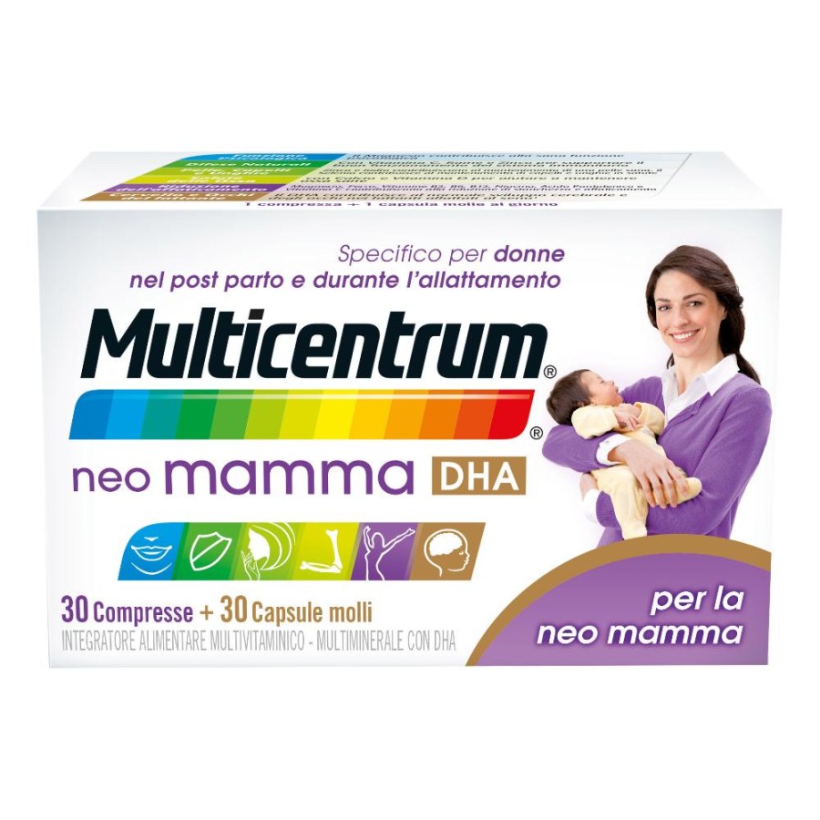Multicentrum Neo Mamma DHA Integratore Alimentare Gravidanza 30+30