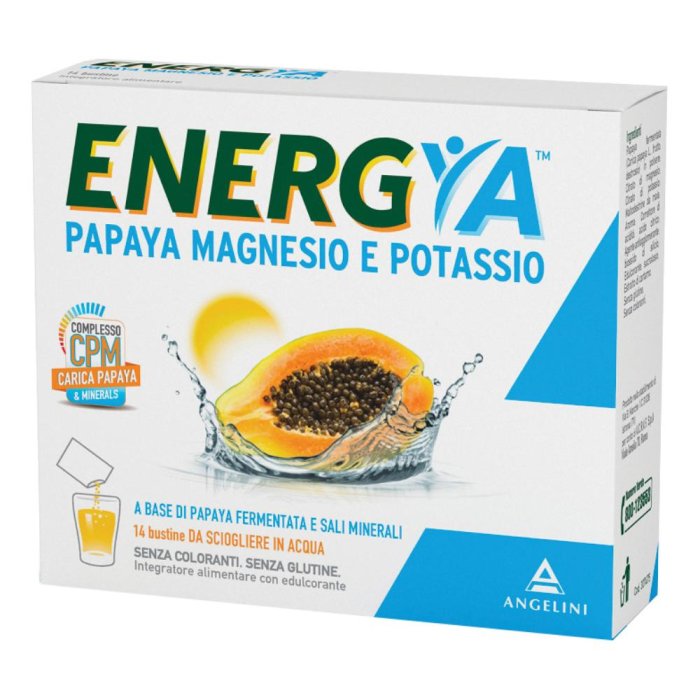 Angelini Energya Papaya Magnesio e Potassio Integratore Alimentare 14 Bustine Angelini Energya Papaya Magnesio e Potassio Integratore Alimentare 14 Bustine