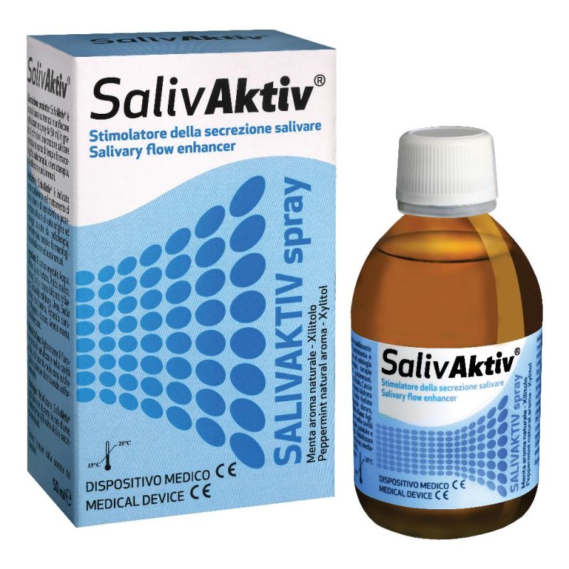 SALIVAKTIV Spray 50 ml – Spray Orale Idratante per Secchezza della Bocca e Gola SALIVAKTIV Spray 50 ml – Spray Orale Idratante per Secchezza della Bocca e Gola