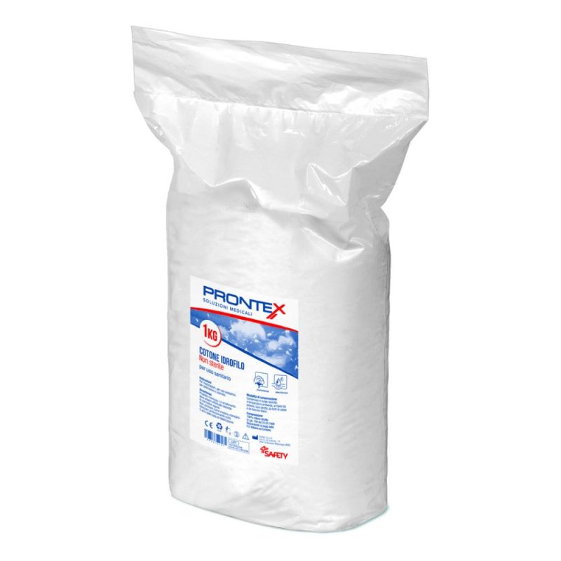 Prontex Cotone Idrofilo Extra India per uso Sanitario e Cosmetico 1000g