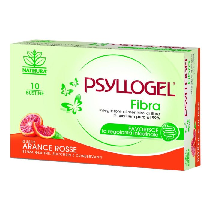 Nathura  Intestino Sano Psyllogel Fibra Integratore 10 Buste Arancia Rossa
