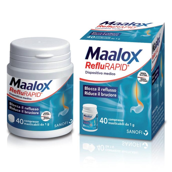 Maalox RefluRAPID 40 Compresse Masticabil  Apparato Gastrico Sanofi Aventis