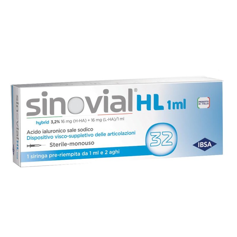 Sinovial HL siringa 3,2% 1 ml acido ialuronico ad alta viscosità per articolazioni Sinovial HL siringa 3,2% 1 ml acido ialuronico ad alta viscosità per articolazioni