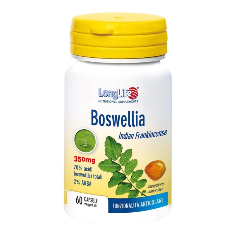 LongLife Boswellia 60 Capsule Integratore Alimentare | Estratto di Boswellia Serrata per Benessere e Funzionalità delle Articolazioni LongLife Boswellia 60 Capsule Integratore Alimentare | Estratto di Boswellia Serrata per Benessere e Funzionalità delle Articolazioni