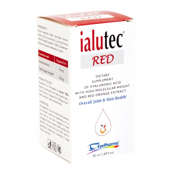 Eyepharma Ialutec Red - Integratore Alimentare con Acido Ialuronico per la Bellezza della Pelle 50 ml Eyepharma Ialutec Red - Integratore Alimentare con Acido Ialuronico per la Bellezza della Pelle 50 ml