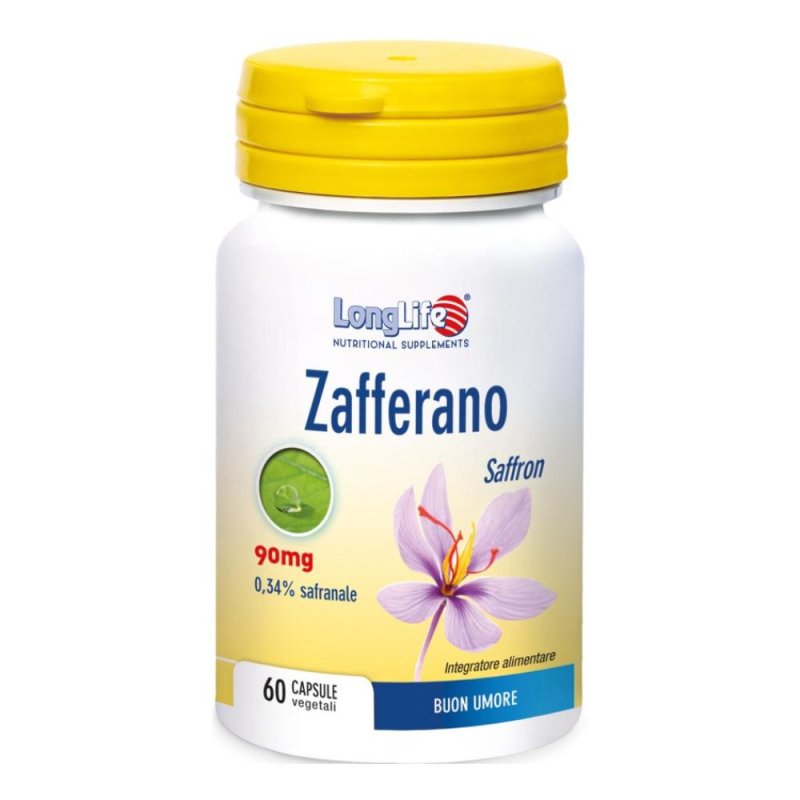 LongLife Zafferano Integratore Alimentare in Capsule 60 pz &ndash; Benessere dell&rsquo;Umore e Supporto Mentale