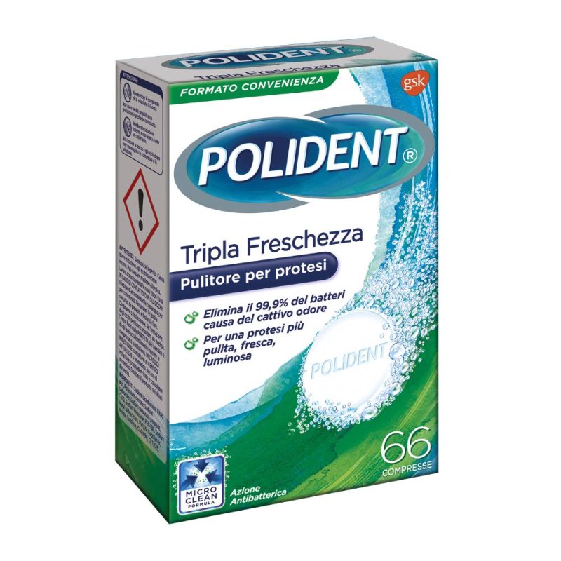 Polident Tripla Freschezza 66 Compresse Pulenti Polident Tripla Freschezza 66 Compresse Pulenti