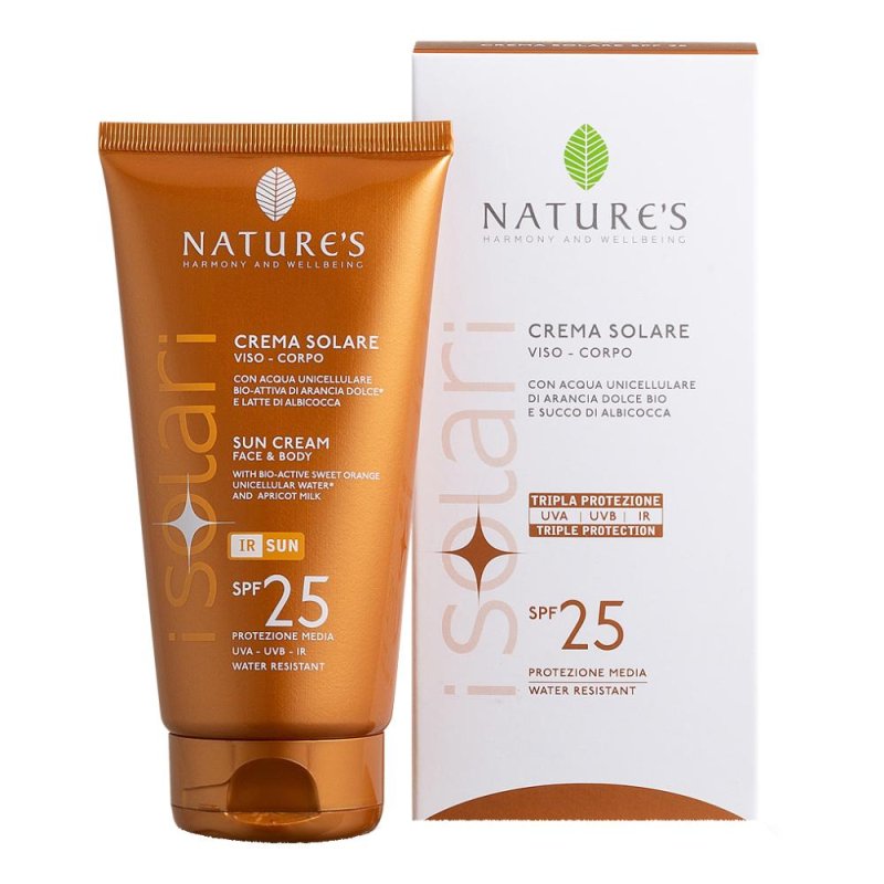 Bios Line Nature's I Solari Crema Solare Viso Corpo SPF25 Protezione Media 150 ml