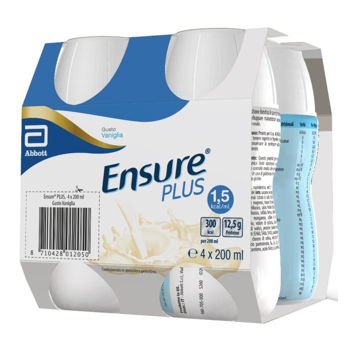 Abbott Ensure Plus Vaniglia 4 Bottiglie Da 200 Ml