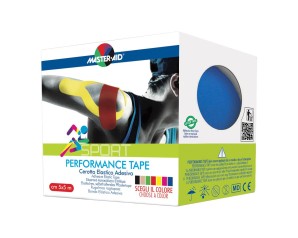 Master-Aid Performance Tape Cerotto Elastico Adesivo Taping Blu 5cm x 5m