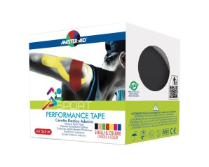 Master-Aid Performance Tape Cerotto Elastico Adesivo Taping Nero 5cm x 5m