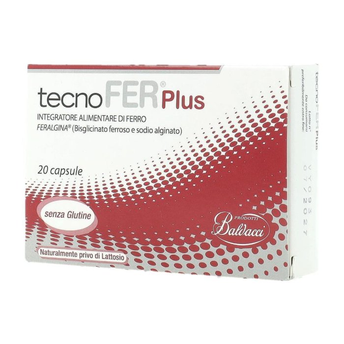 Tecnofer Plus Integratore di Ferro 20 Capsule | Supporto per Carenza di Ferro, Stanchezza e Affaticamento