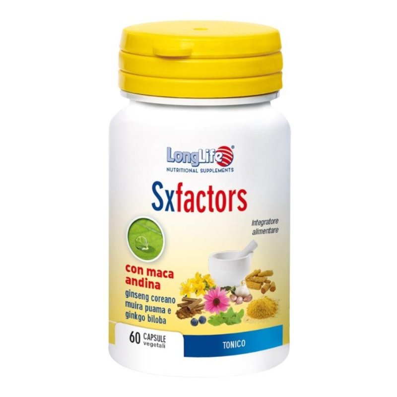 LongLife SX Factors 60 Capsule Integratore Alimentare Uomo per Benessere Sessuale, Desiderio e Vitalit&agrave;