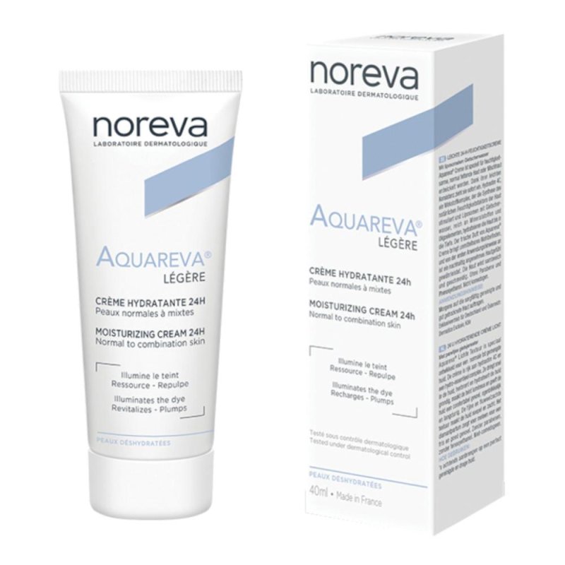 Noreva Aquareva Crema Idratante 24 Ore Leggera Viso per Pelle Normale e Mista 40 ml
