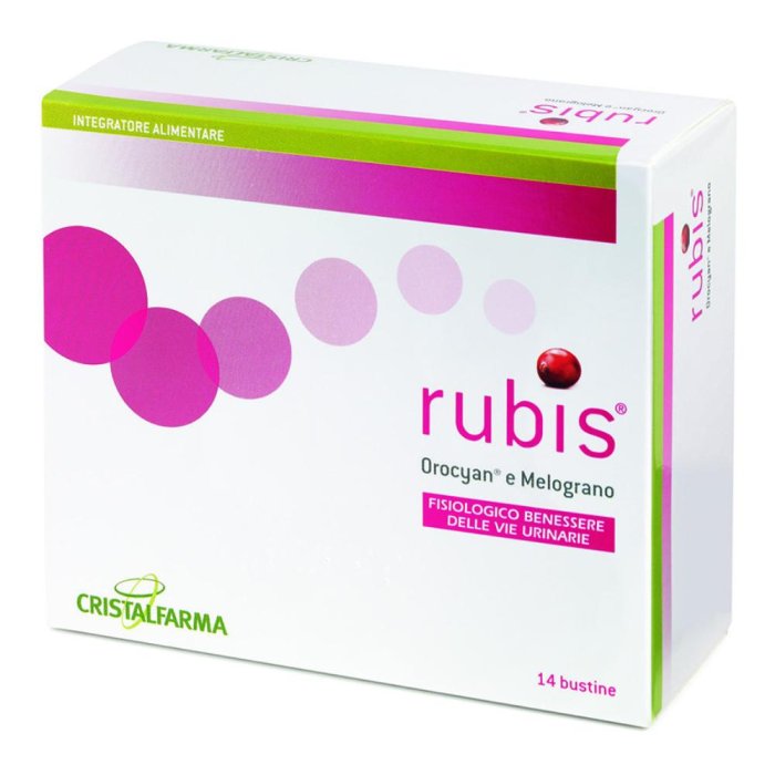 Cristalfarma Apparato Urinario Rubis Integratore Alimentare 14 Buste Cristalfarma Apparato Urinario Rubis Integratore Alimentare 14 Buste
