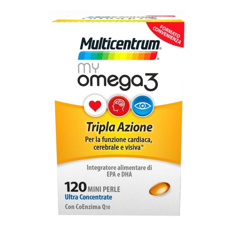 Multicentrum Colesterolo Trigliceridi My Omega3 Integratore 120 Mini Perle Multicentrum Colesterolo Trigliceridi My Omega3 Integratore 120 Mini Perle