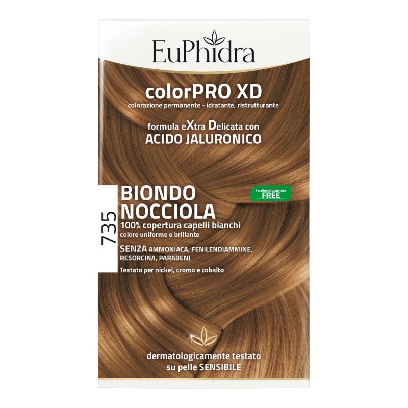Euphidra colorpro xd 735 biondo nocciola gel colorante tintura capelli in flacone + attivante + balsamo + guanti Euphidra colorpro xd 735 biondo nocciola gel colorante tintura capelli in flacone + attivante + balsamo + guanti