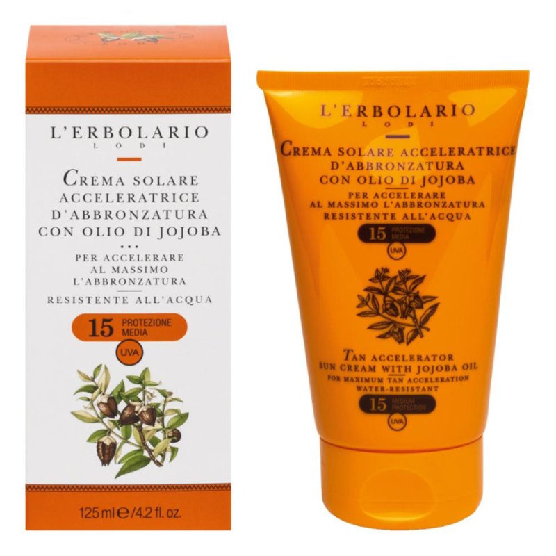 L'Erbolario Crema Solare Acceleratrice d'Abbronzatura Olio di Jojoba SPF15 125ml L'Erbolario Crema Solare Acceleratrice d'Abbronzatura Olio di Jojoba SPF15 125ml