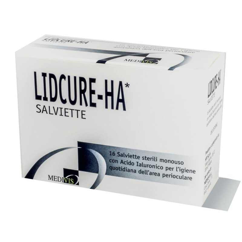 Lidcure HA Salviette Detergenti Oculari con Acido Ialuronico per Igiene Palpebrale, Confezione da 16 Bustine Monouso Lidcure HA Salviette Detergenti Oculari con Acido Ialuronico per Igiene Palpebrale, Confezione da 16 Bustine Monouso