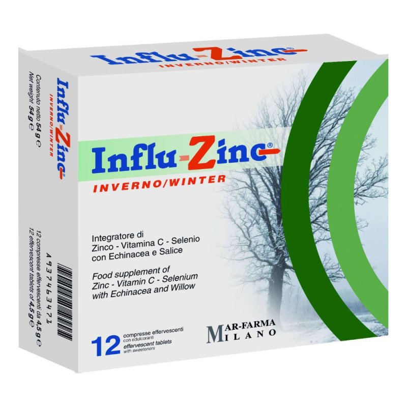 Influ Zinc Invern 12 compresse effervescenti - integratore con zinco e vitamina C per le difese Influ Zinc Invern 12 compresse effervescenti - integratore con zinco e vitamina C per le difese