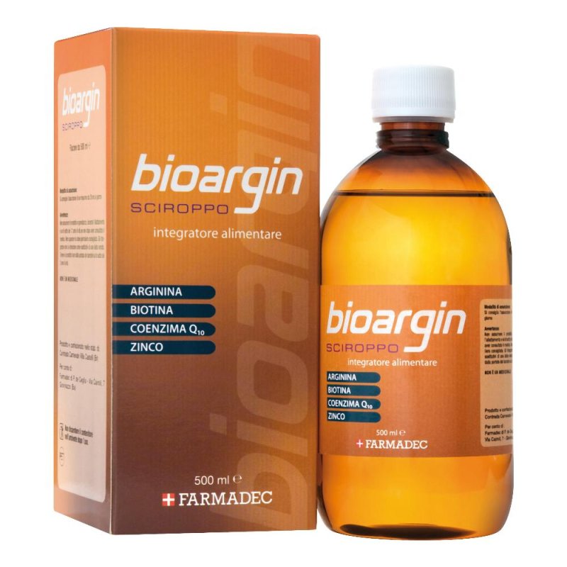 Bioargin Sciroppo Integratore con Arginina, Vitamine, Oligoelementi e Aminoacidi 500 ml Bioargin Sciroppo Integratore con Arginina, Vitamine, Oligoelementi e Aminoacidi 500 ml