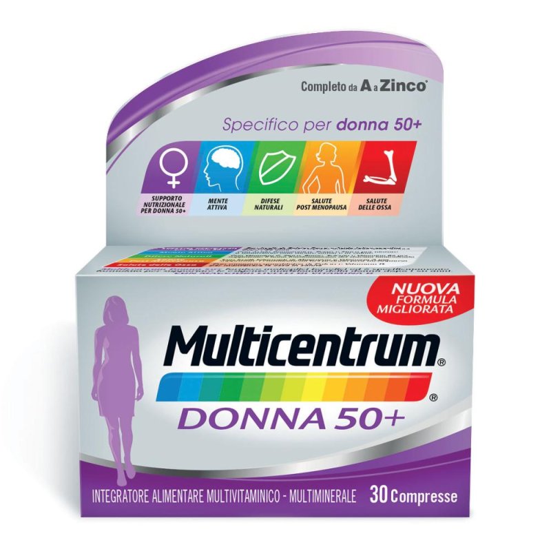 Multicentrum Donna 50+ Integratore Alimentare 30 Compresse Multicentrum Donna 50+ Integratore Alimentare 30 Compresse