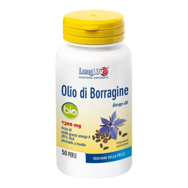 LongLife Olio di Borragine Bio 500 mg Integratore per la Pelle 60 Perle LongLife Olio di Borragine Bio 500 mg Integratore per la Pelle 60 Perle