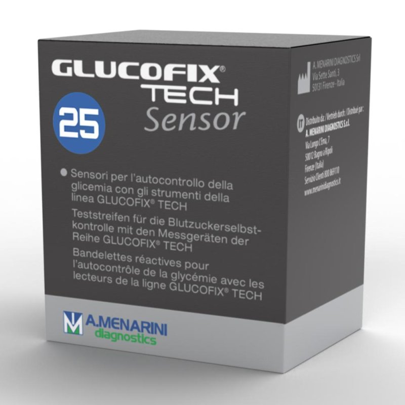 Strisce Misurazione Glicemia Glucofix Tech Sensor 25 Pezz Strisce Misurazione Glicemia Glucofix Tech Sensor 25 Pezz