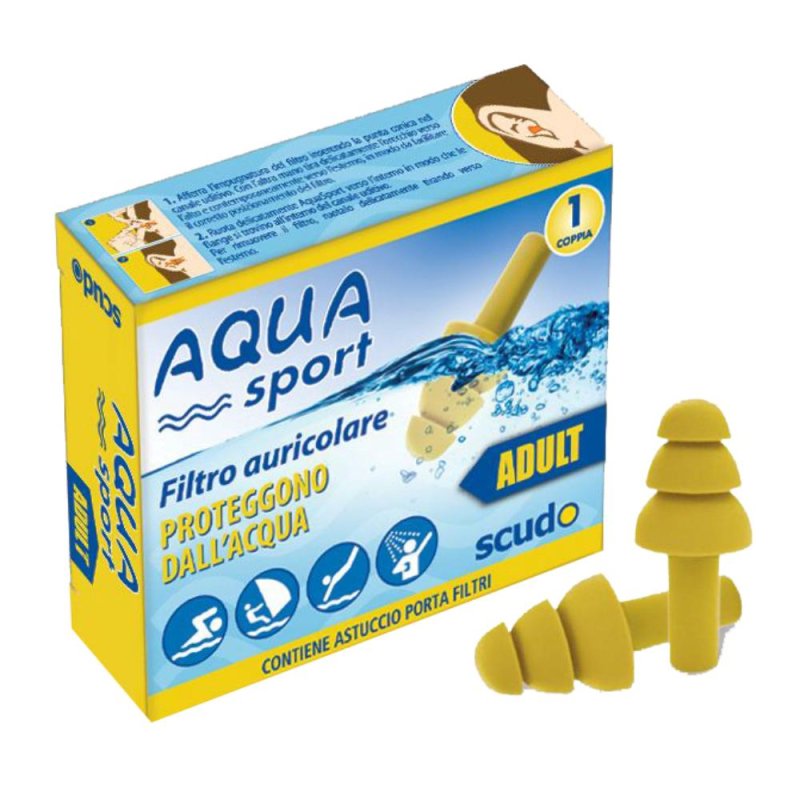 Filtro Auricolare Per Adulto Earplug Scudo Aquasport 2 Pezzi Filtro Auricolare Per Adulto Earplug Scudo Aquasport 2 Pezzi