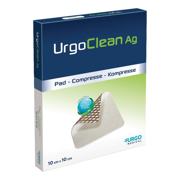 Medicazione Tnt Assorbente Gelificante Urgoclean Ag/silver 10x10cm 5 Pezzi