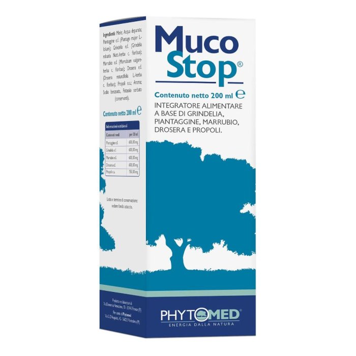 Mucostop Sciroppo 200 ml &ndash; Integratore Fluidificante per Mucosa Respiratoria e Benessere delle Vie Respiratorie
