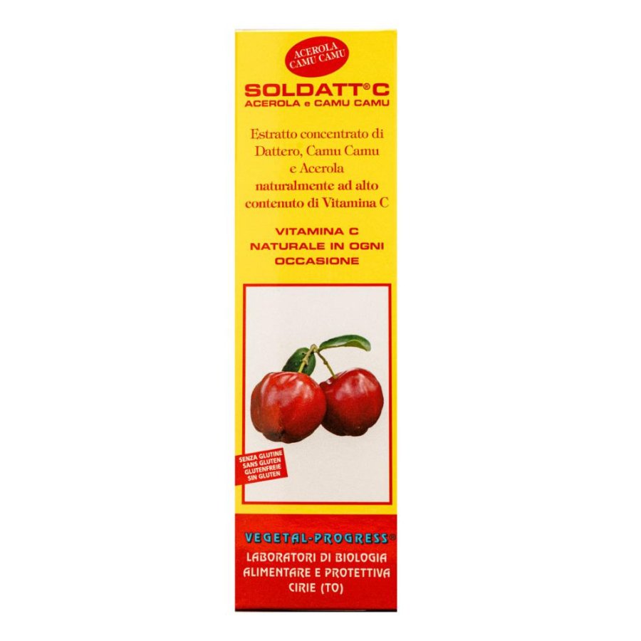 Soldatt C Acerola Camu Camu 100 - integratore di vitamina C naturale da acerola e camu camu Soldatt C Acerola Camu Camu 100 - integratore di vitamina C naturale da acerola e camu camu