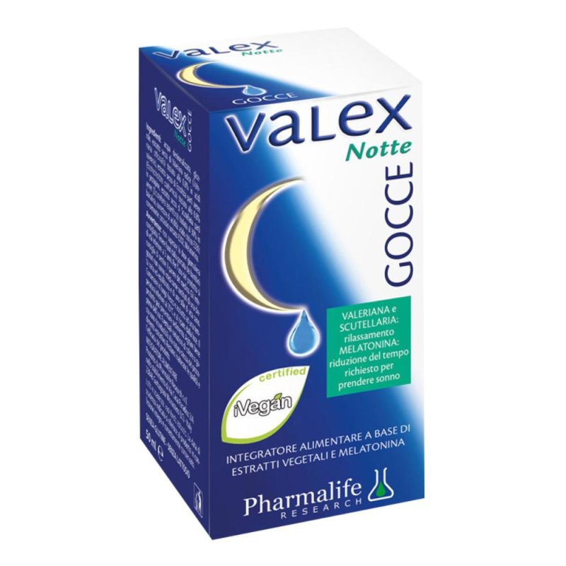 Valex Notte gocce 50 ml - integratore a base di valeriana, passiflora e melissa per il sonno Valex Notte gocce 50 ml - integratore a base di valeriana, passiflora e melissa per il sonno