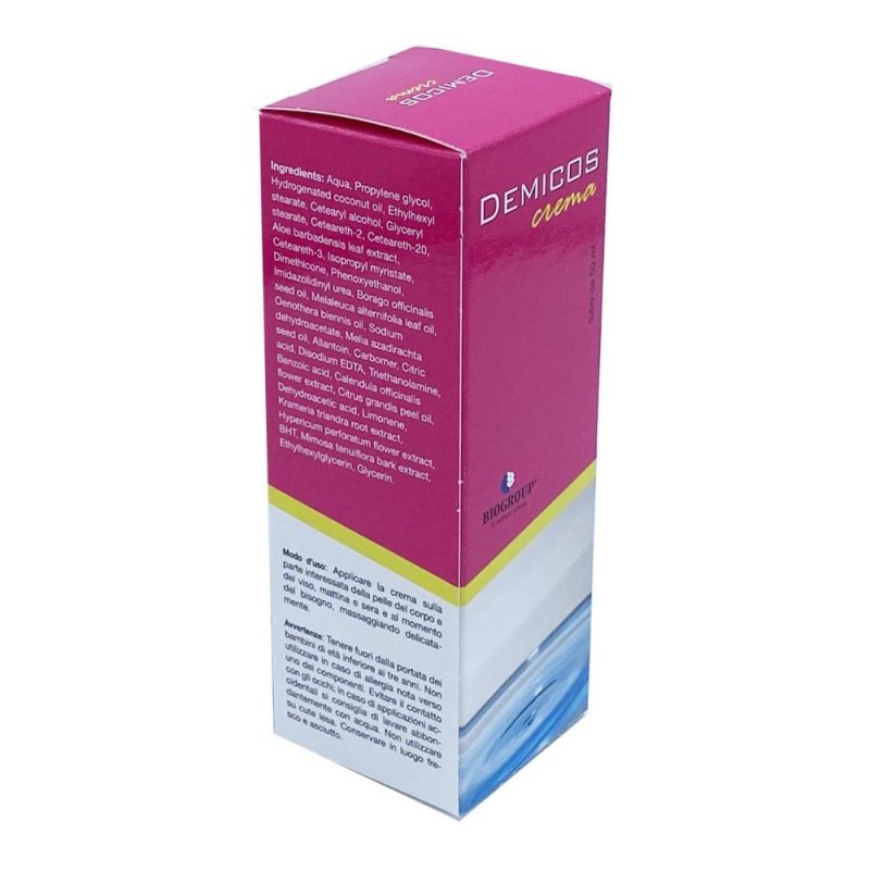 Demicos crema 50 millilitri trattamento dermocosmetico per pelle sensibile e arrossata Biogroup Demicos crema 50 millilitri trattamento dermocosmetico per pelle sensibile e arrossata Biogroup