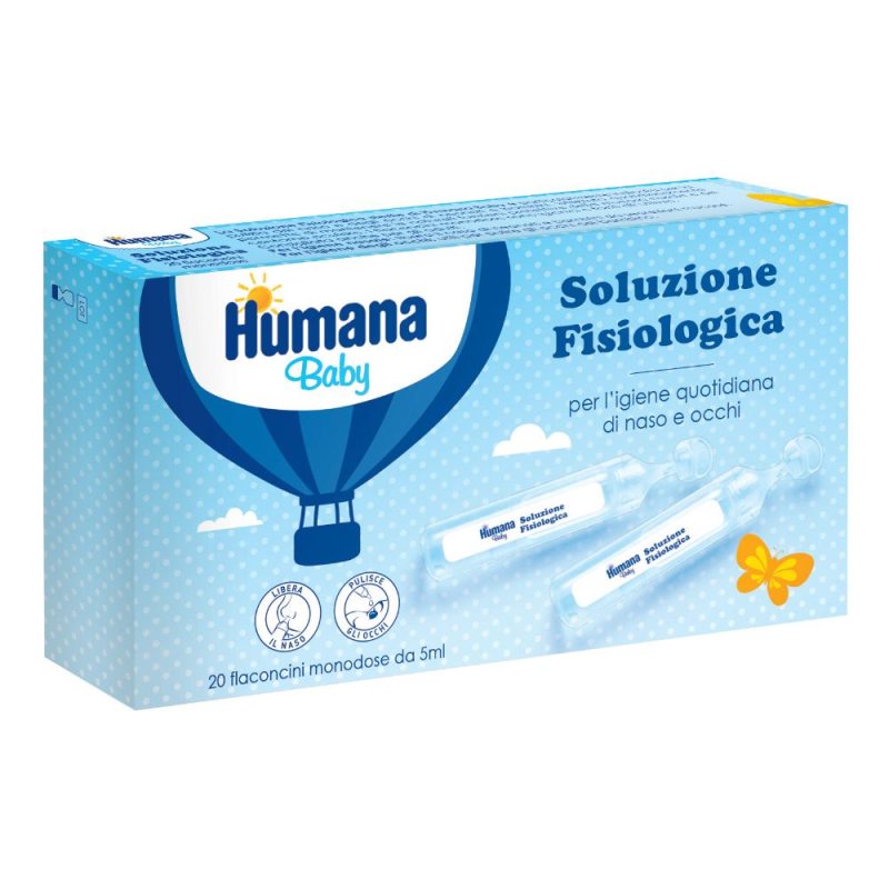 Humana Sol Fisiol Soluzione Fisiologica 20 Flaconcini Monodose da 5 Millilitri Humana Sol Fisiol Soluzione Fisiologica 20 Flaconcini Monodose da 5 Millilitri