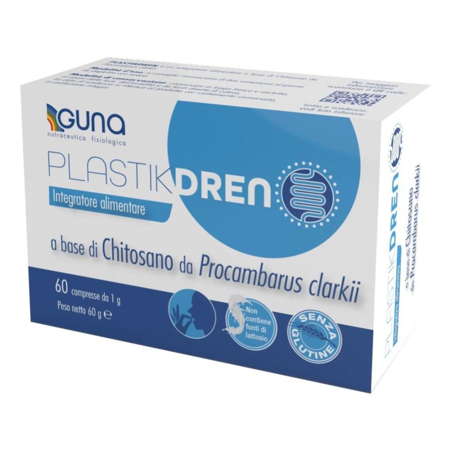 Guna Plastikdren – Integratore drenante con chitosano e acido tartarico 60 compresse Guna Plastikdren – Integratore drenante con chitosano e acido tartarico 60 compresse