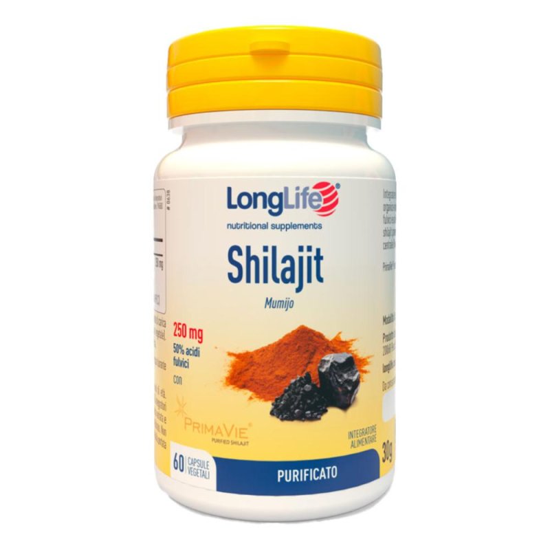 Longlife Shilajit 60 Capsule Integratore Alimentare di Resina di Shilajit Himalayana per Energia, Vitalit&agrave; e Benessere