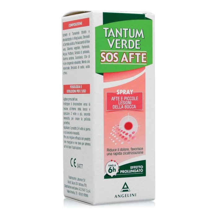 Angelini Dispositivi Medici Tantum Verde SOS Afte Soluzione Spray 20 ml Angelini Dispositivi Medici Tantum Verde SOS Afte Soluzione Spray 20 ml
