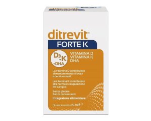 Ditrevit Forte K Humana Gocce Orali 15 ml Integratore Vitamina D e Vitamina K per Neonati e Bambini
