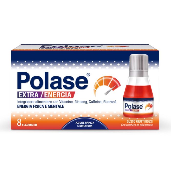 Polase Extra Energia per energia fisica e mentale 8 flaconcini gusto frutti rossi Polase Extra Energia per energia fisica e mentale 8 flaconcini gusto frutti rossi