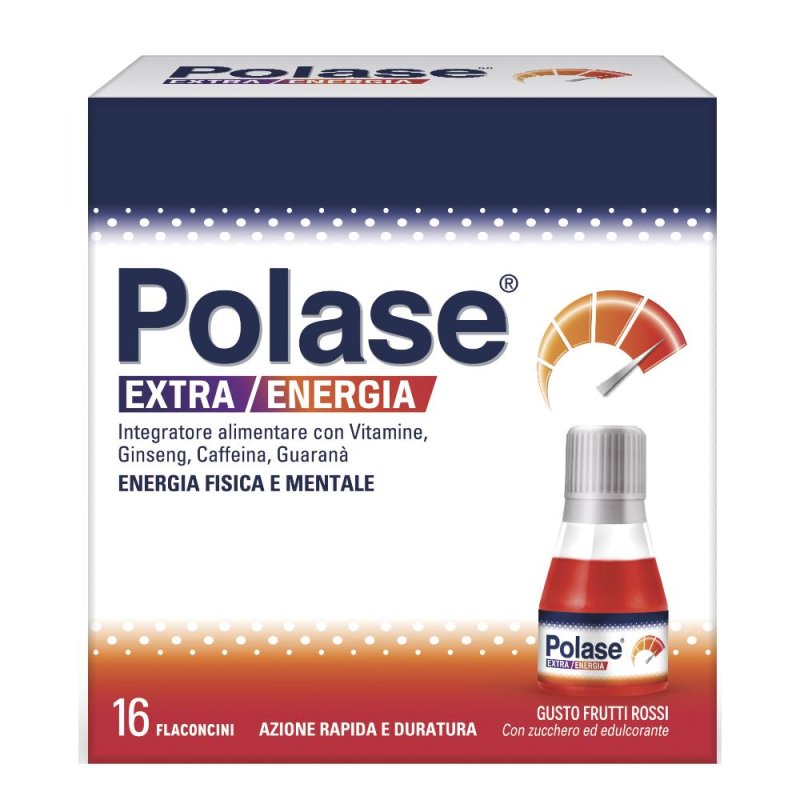 Polase Extra Energia 16 flaconcini per energia mentale e fisica gusto frutti rossi Polase Extra Energia 16 flaconcini per energia mentale e fisica gusto frutti rossi