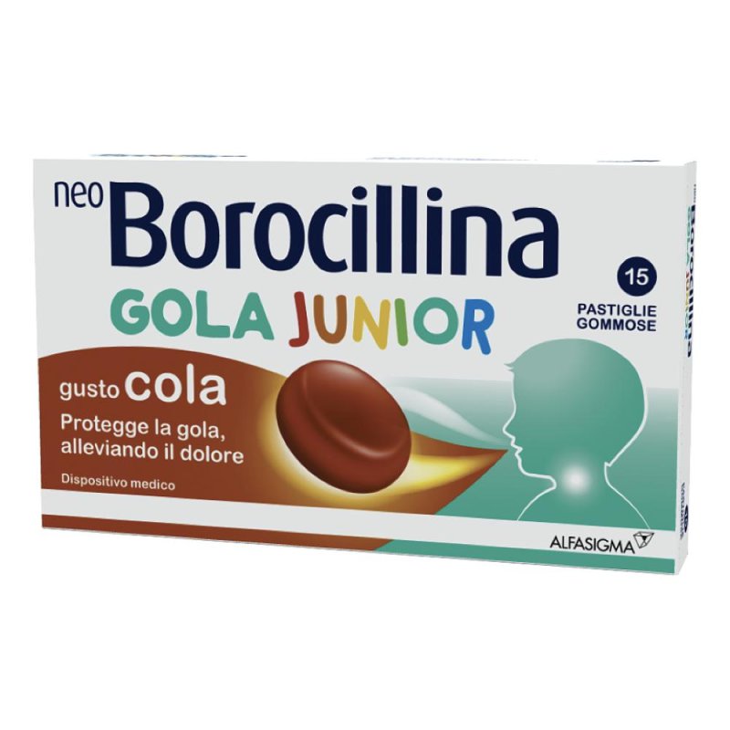 Alfa Sigma Neo Borocillina Gola Junior Integratore Alimentare Lenitivo 15 Pastiglie Cola Alfa Sigma Neo Borocillina Gola Junior Integratore Alimentare Lenitivo 15 Pastiglie Cola
