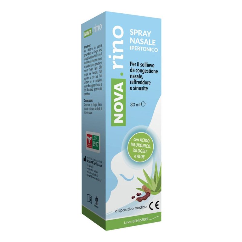 NOVA RINO Spray Nasale Decongestionante 30 ml per Naso Chiuso e Raffreddore NOVA RINO Spray Nasale Decongestionante 30 ml per Naso Chiuso e Raffreddore